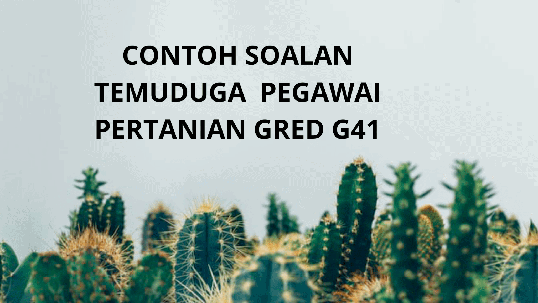 Contoh Soalan Temuduga Pegawai Pertanian Gred G41