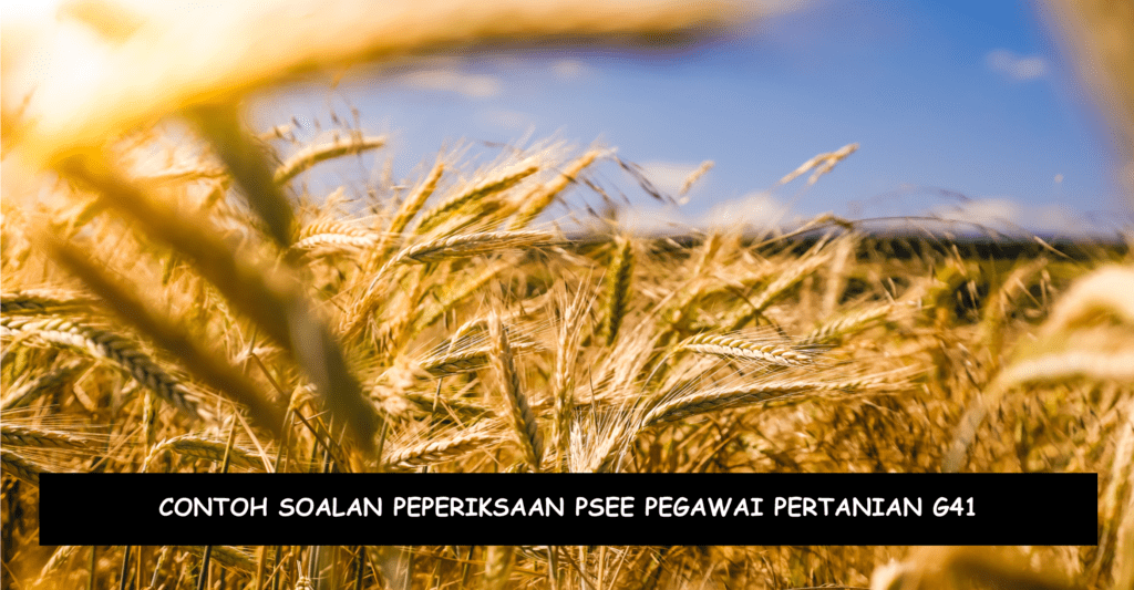 Contoh Soalan Peperiksaan PSEE Pegawai Pertanian G41  Kerjaya Kerajaan